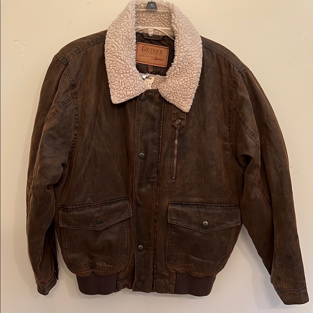 Dark Brown Bomber Jacket with Sherpa Collar